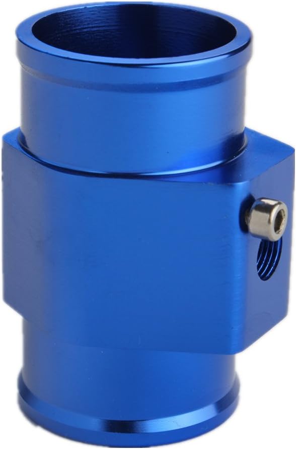 Dewhel Aluminum Blue Water Temp Meter Temperature Gauge Joint Pipe Radiator - Image 3