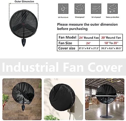 Bitubi Wall Mount Fan Cover, Waterproof Outdoor Fan Covers, Compatible - Image 2