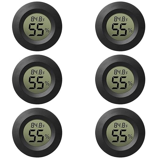 6-Pack Mini Hygrometer Thermometer Digital LCD Monitor Indoor/Outdoor Humidity by Rojuna