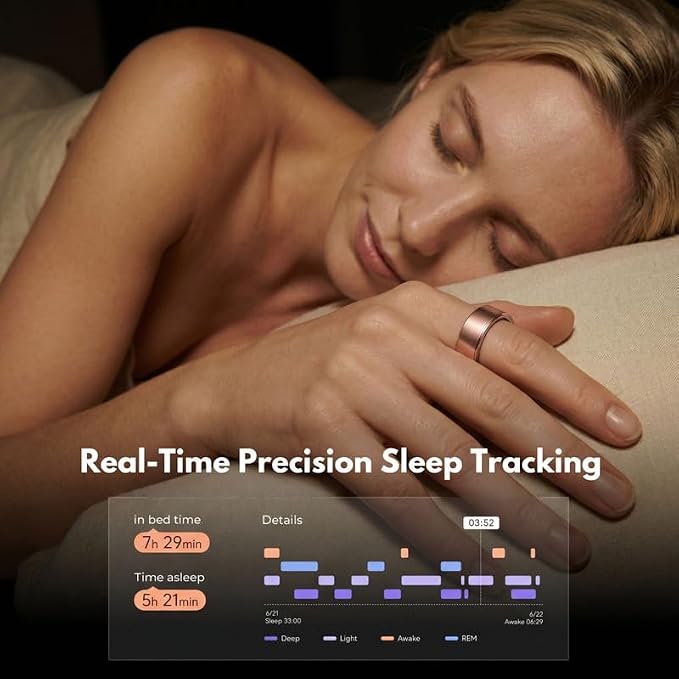 Smart Ring Health Tracker 5ATM Waterproof Sport Ring Exclusive Vibration Alerts - Image 8