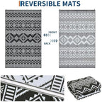 Garvee Outdoor Rug 9x18 Waterproof Reversible Boho Plastic Straw Mat, - Image 4