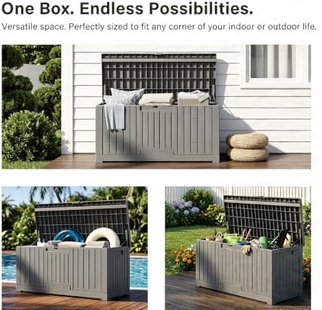 LAUSAINT HOME 100 Gallon Resin Deck Box, Package Delivery Box - Image 4
