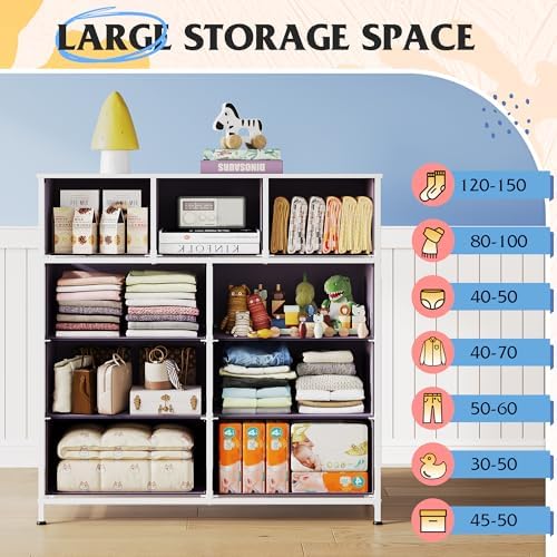 WLIVE Tall Dresser for Bedroom, 9 Drawer Chest of Drawers - Image 4