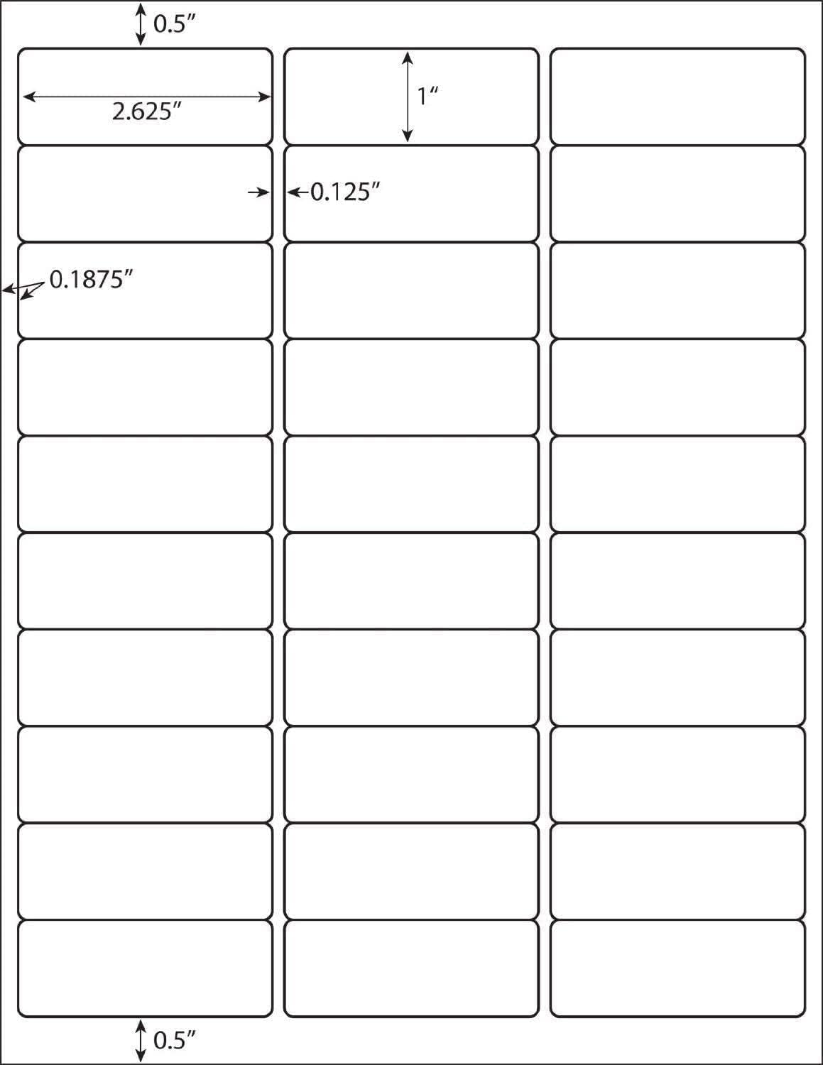 1" x 2-5/8" Address Labels, 30 up Blank Shipping Labels, 250 Sheets Address Mailing Sticker Labels for Laser and Inkjet Printers (7500 Labels)