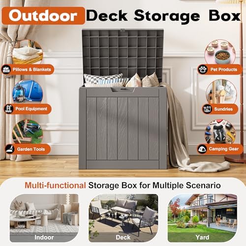 Outdoor Storage Box, Resin Deck Boxes Indoor and outdoor, Waterproof Storage - Image 4