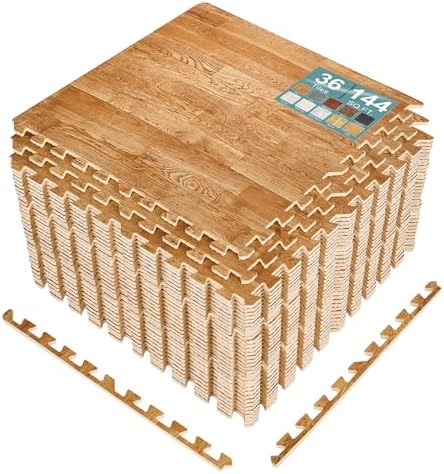 Sorbus Interlocking Wood Grain Foam Floor Tiles by Sorbus