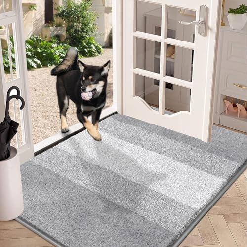Vaukki Indoor Doormat Entryway Light Grey Door Mat 36x59 inch by Vaukki
