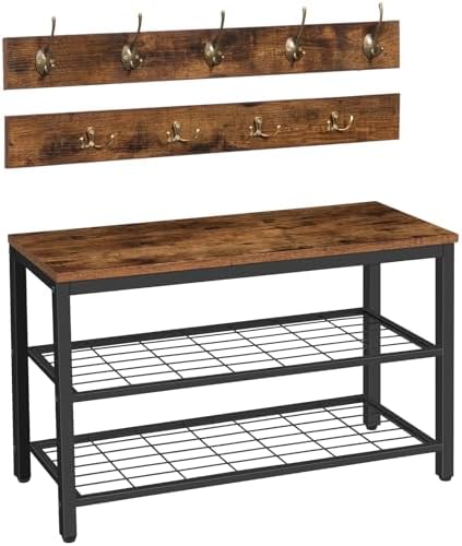 HOOBRO Hall Tree with Bench, Coat Rack Shoe Bench Set, Entryway Shoe Rack with by HOOBRO