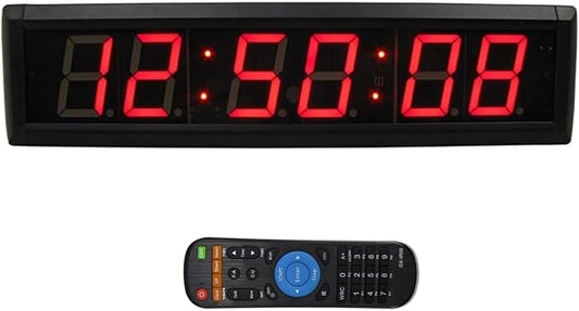 Large Digital Wall Clock with Remote Control, LED Stopwatch Timer, Count Up by GANXIN