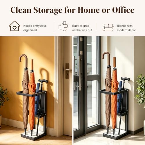 Umbrella Stand for Entryway, Sturdy Metal Umbrella Holder Indoor - Image 4