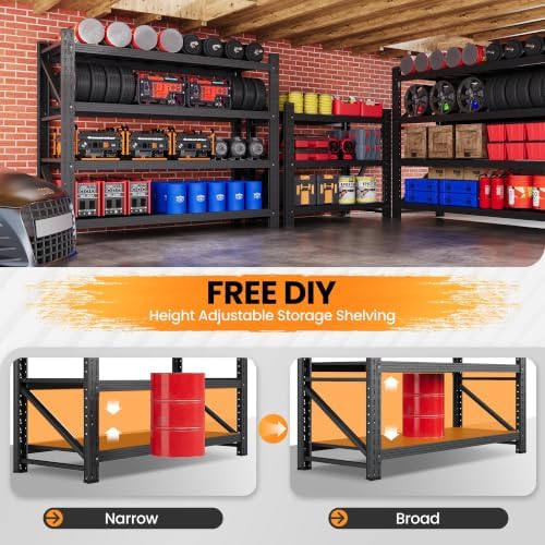 48” Wide Heavy Duty Metal Garage Shelving, Adjustable Storage Shelf - Image 4