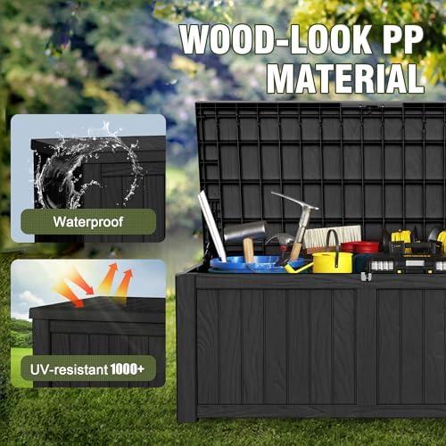 150 Gallon Outdoor Deck Box, Lockable Waterproof Outdoor Storage Boxes - Image 3