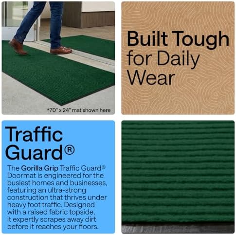GORILLA GRIP Traffic Guard Indoor Outdoor Heavy Duty Door Mat, 47x35 Green - Image 3
