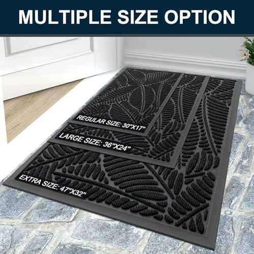 Colorxy Waterproof Front Doormat, Sturdy Natural Rubber Door Mat - Image 7