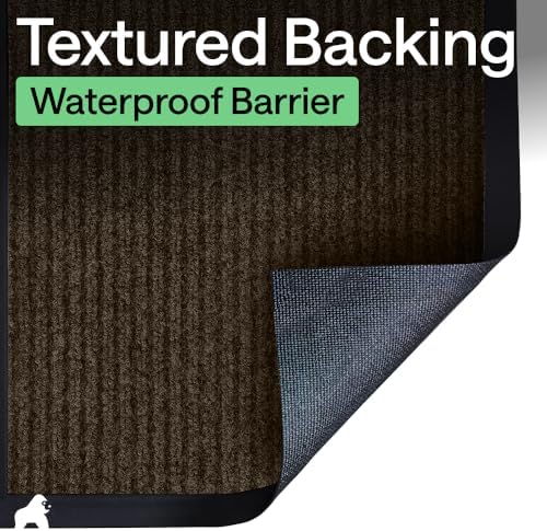 GORILLA GRIP Traffic Guard Indoor Outdoor Heavy Duty Door Mat, 35x23 Brown - Image 6