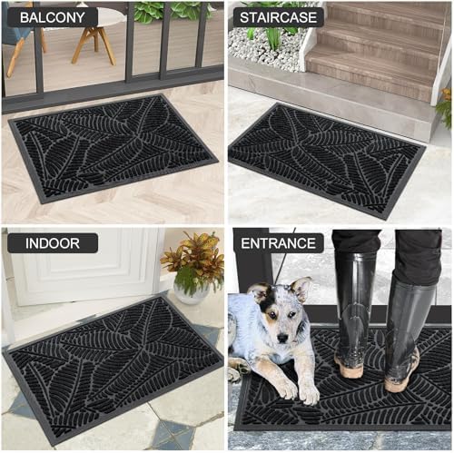 Colorxy Waterproof Front Doormat, Sturdy Natural Rubber Door Mat - Image 6