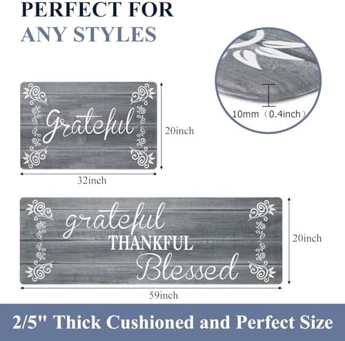 HEBE Anti Fatigue Kitchen Mat Set of 2, Cushioned Kitchen Mats - Image 3