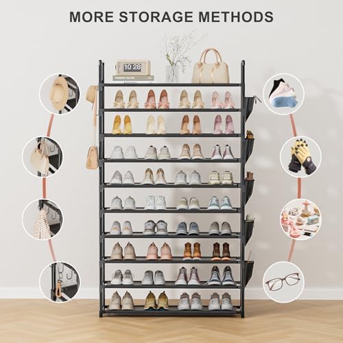 LUKYTOWER Sturdy Tall Shoe Rack 10 Tier Stackable Shoes Organizer - Image 5