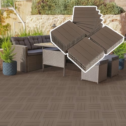 Outvita 27 PCS Interlocking Patio Deck Tiles, 12x12 Plastics Indoor Outdoor by Outvita
