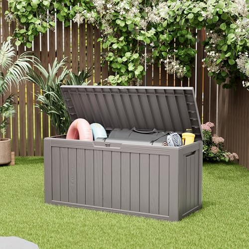 KAMABOKO Outdoor Storage Box, 82 Gallon Deck Box Outdoor Waterproof Patio by KAMABOKO