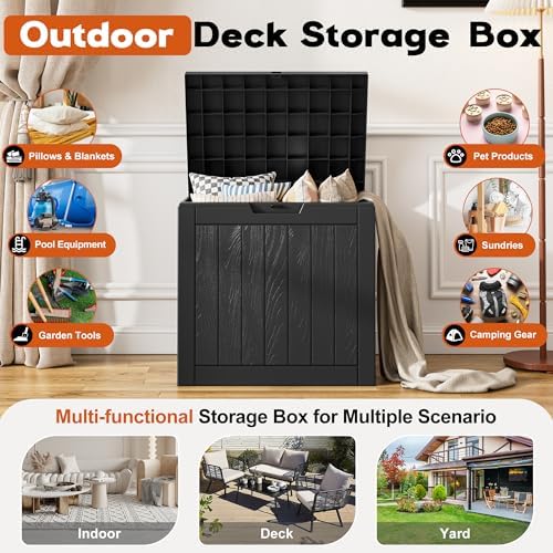 Outdoor Storage Box, Resin Deck Boxes Indoor and outdoor, Waterproof Storage - Image 4