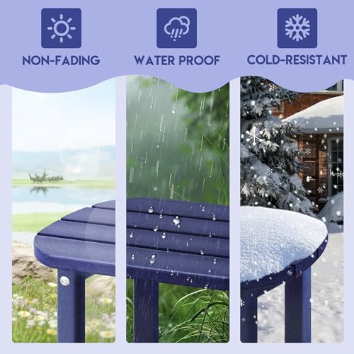 LZRS 2-Tier Patio Side Table, Heavy Duty HDPE Outdoor End Table - Image 6