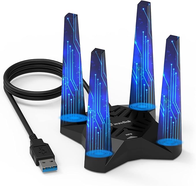 USB WiFi Adapter for Desktop PC, WAVLINK AX1800 WiFi 6 Adapter, Dual Band by WAVLINK%C2%AE