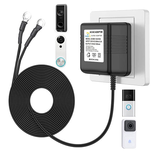 Black Video doorbell Special Power Transformer, 18V500MA doorbell Power Adapter by XZGm