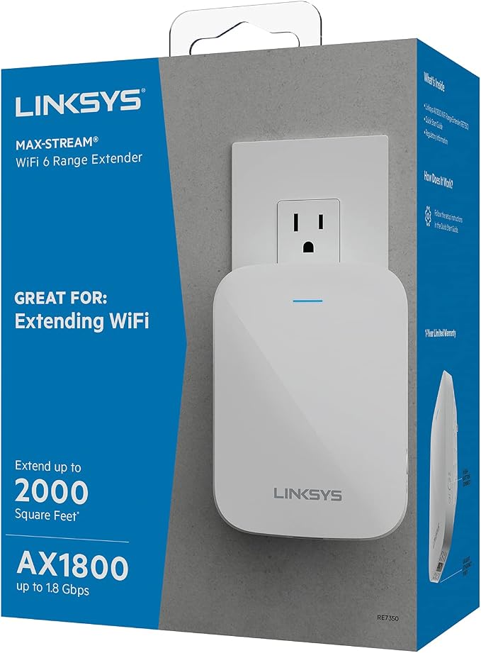 Linksys RE7350 Dual-Band Wi-Fi 6 Wireless Range Extender by Linksys