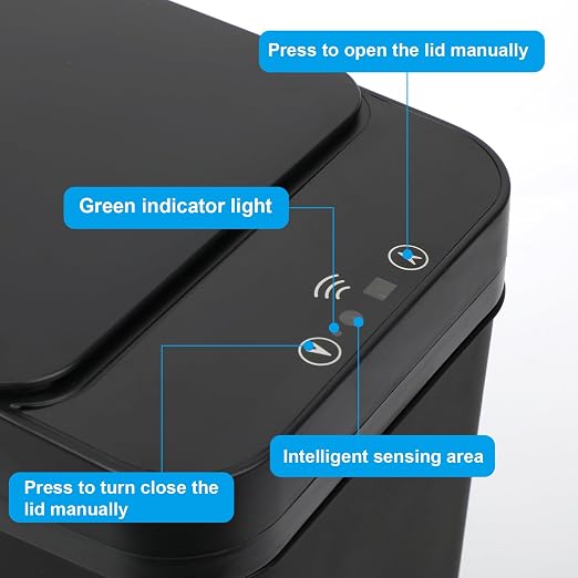 2 Pack Bathroom Trash can, Smart Touchless Trash Can, Automatic Motion Sensor - Image 3