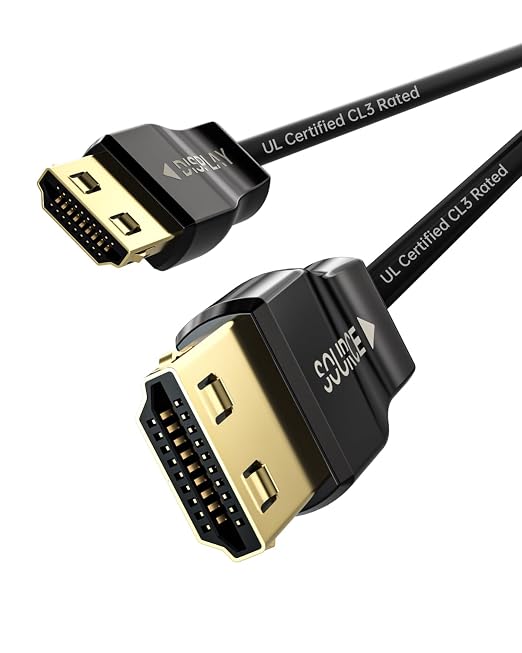 UL Certified CL3 Rated Fiber Optic HDMl Cable 33FT, 48Gbps Ultra Small by HUAHAM