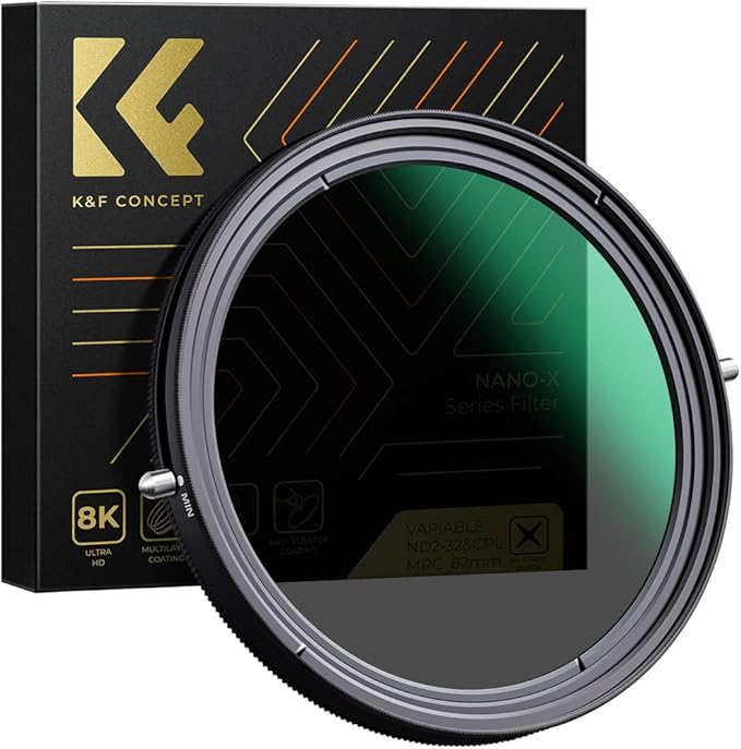 K&F CONCEPT 40.5mm Variable Fader ND2-ND32 ND Filter and CPL Circular by KFCONCEPT