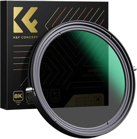 K&F CONCEPT 46mm Variable Fader ND2-ND32 ND Filter and CPL Circular Polarizing by KFCONCEPT