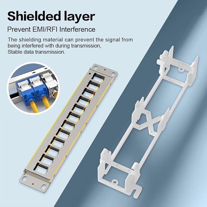 12 Port Blank Keystone Patch Panel Wall Mount 10inch - Image 5