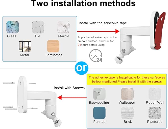 2Pack Adjustable Wall Mount for Arlo Essential 2K Indoor/Outdoor, for Arlo Pro - Image 5