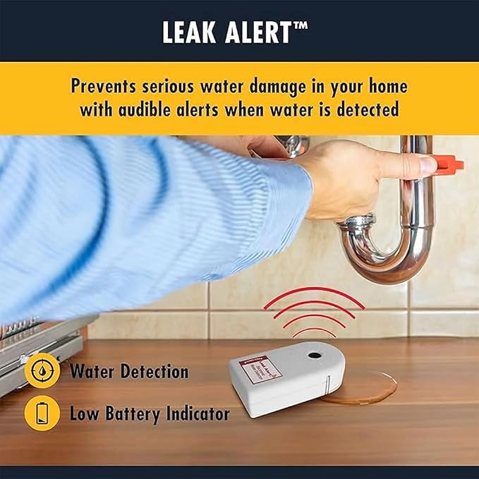 Zircon Leak Alert 3-Pack Water Detector Alarm – 90 dB Battery-Powered Leak & - Image 2