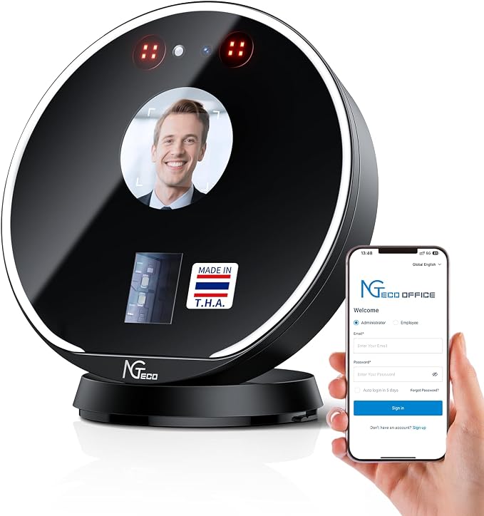 NGTeco Time Clock Cloud-Based, Face+Fingerprint+Card Attendance Time Clocks by NGTeco