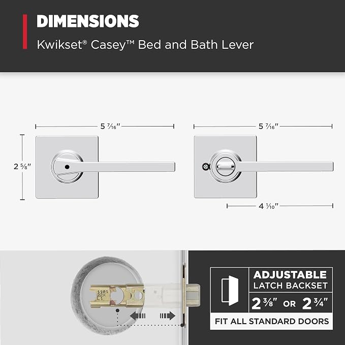 Kwikset Casey Interior Privacy Door Handle - Image 8