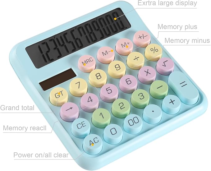 Large Computer Electronic Calculator Counter Solar & Battery Power 12 Digit - Image 6