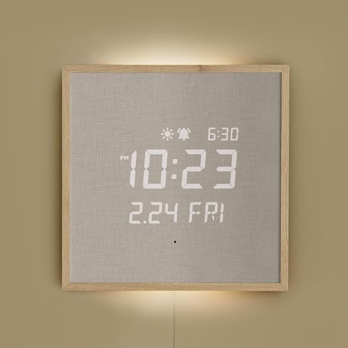 mooas Wooden Frame LED Silent Wall Clock by mooas