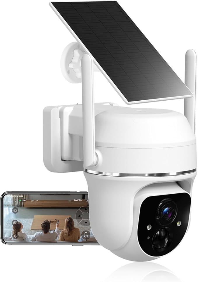 Vicohome 2K Solar Wireless WiFi Security Cameras Outdoor, 355° PTZ, Solar & by Redefineyourlifewithlens