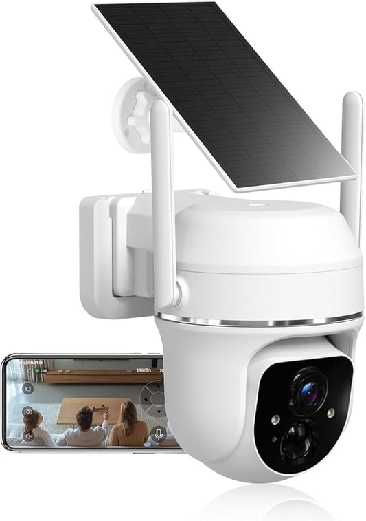 Vicohome 2K Solar Wireless WiFi Security Cameras Outdoor, 355° PTZ, Solar & by Redefineyourlifewithlens