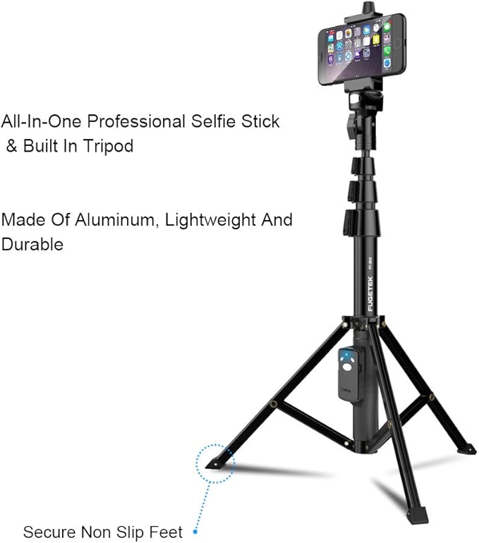 Fugetek 51" Professional Selfie Stick Tripod, 100% All Aluminum Stick & Legs - Image 4