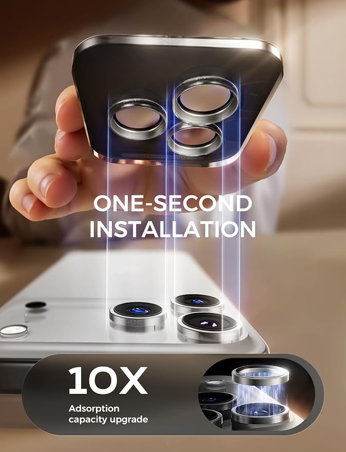 MAGIC JOHN for iPhone 17 Pro Max/17 Pro Camera Lens Protector 9H Aerospace - Image 2