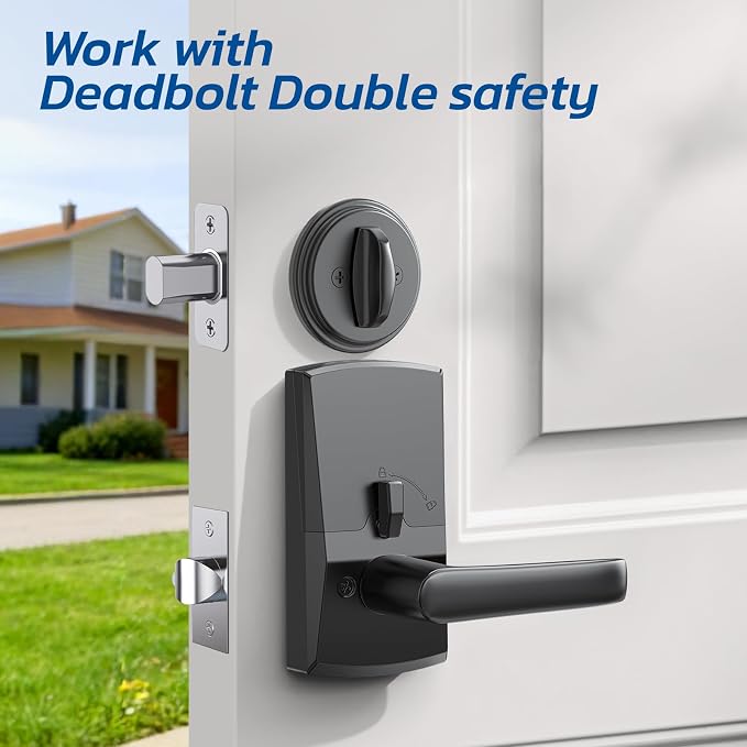 Keypad Smart Door Lock with Handle, Fingerprint Keyless Entry Digital Lock - Image 8
