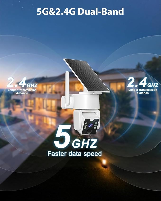 5G & 2.4G Wi-Fi Outdoor Camera Wireless, Solar Security Cameras Wireless Outdoor - Image 3