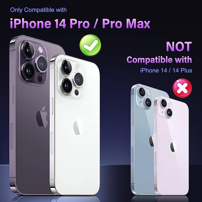 Uyiton for iPhone 14 Pro/iPhone 14 Pro Max Camera Lens Protector, 9H Tempered - Image 7