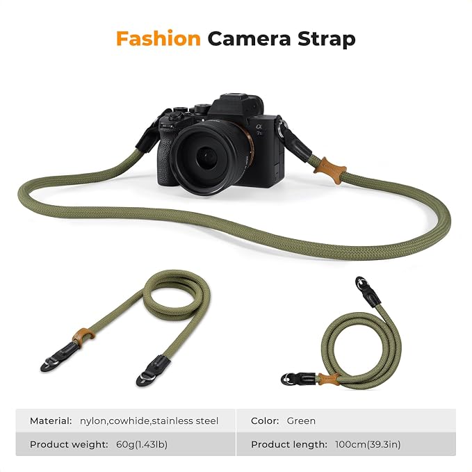 K&F CONCEPT Camera Neck Strap, 100cm Nylon Rope Camera Shoulder Strap - Image 7