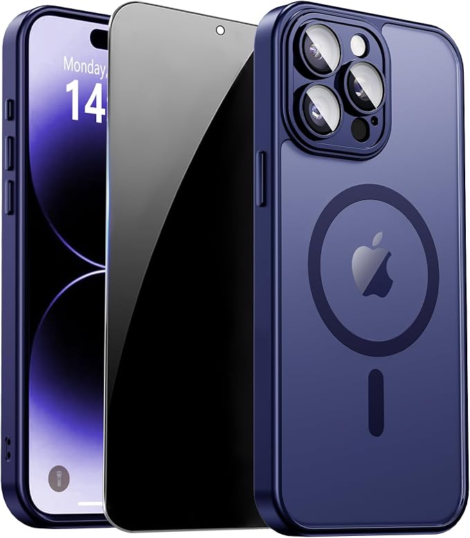 for iPhone 14 Pro Case with Privacy Screen Protector and Camera Protection by ZOZDOKG