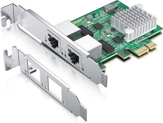 100M/1000M/2.5G NIC Network Card, Dual RJ-45 Port, by 10Gtek